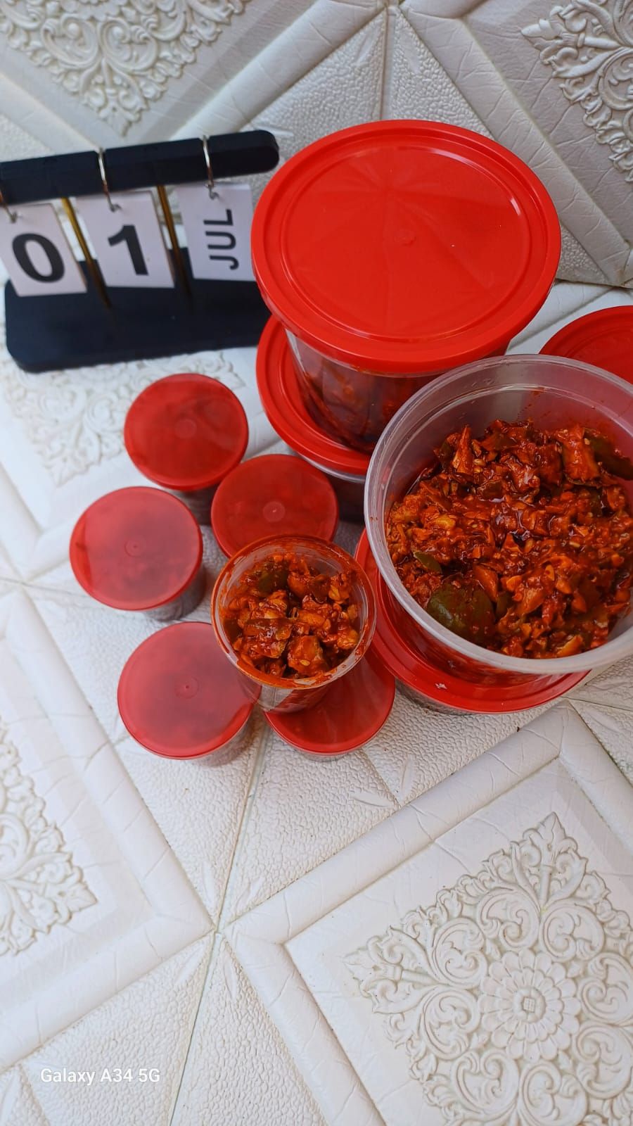 Homemade atchaar in jars, made by Chef Bobo