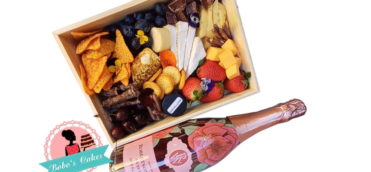 Grazing Box & Bubbly — baked by Bobo's Cakes & Catering