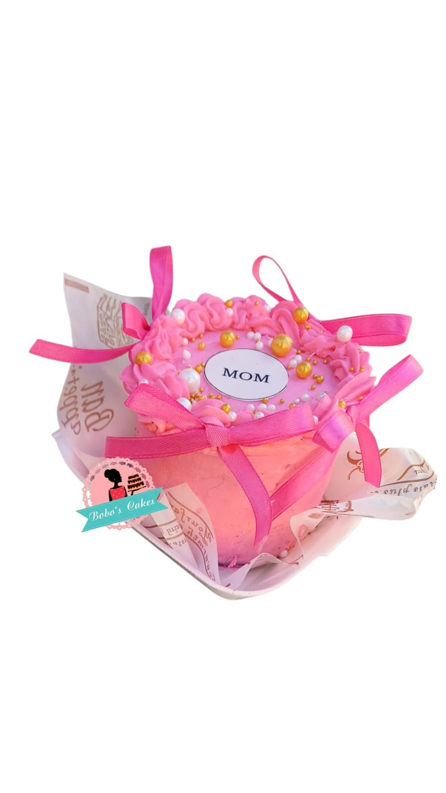 Mother's Day Pink Bento Cake — baked by Bobo's Cakes & Catering