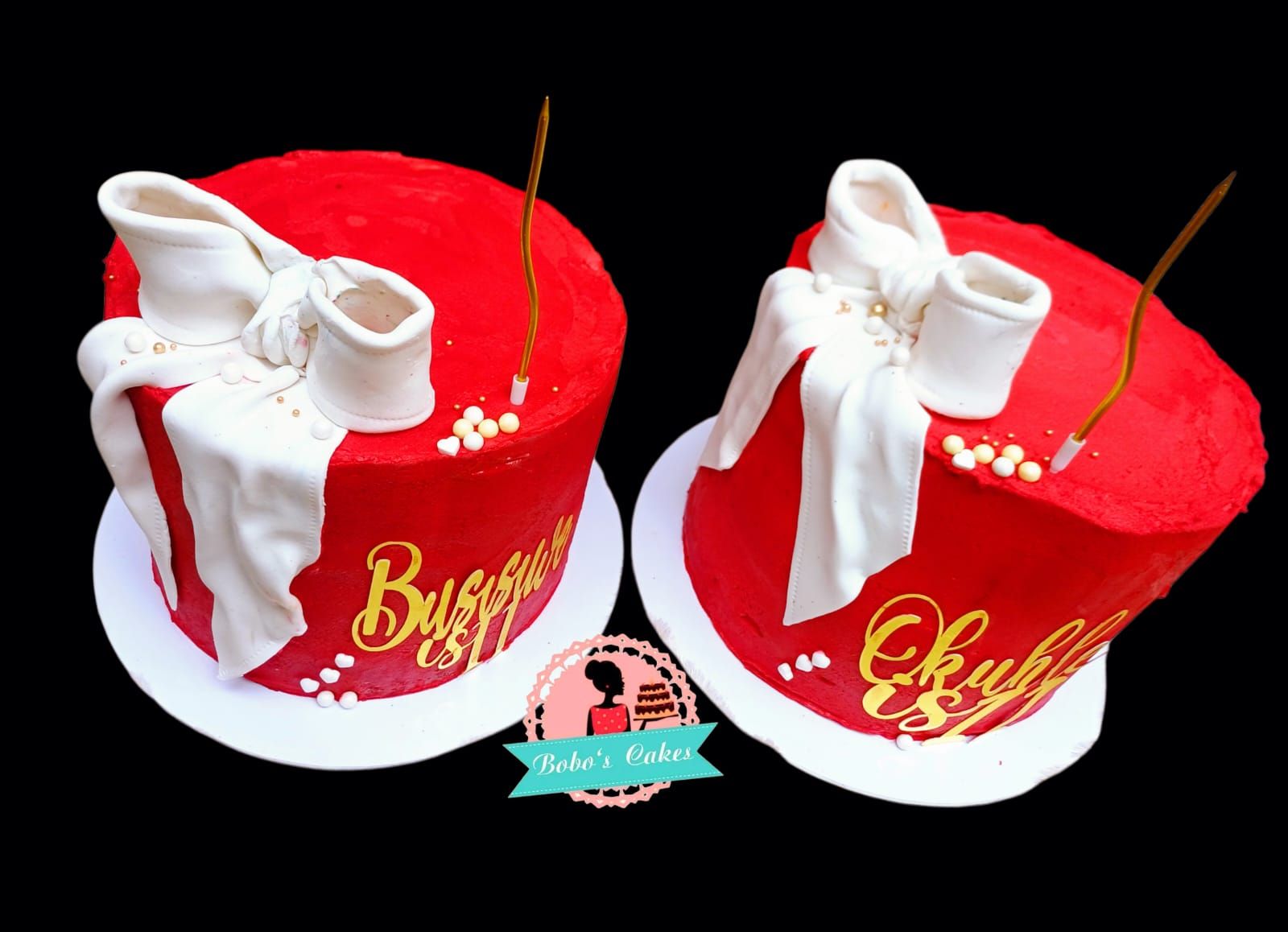 Red & White Bow 21st Cakes — baked by Bobo's Cakes & Catering