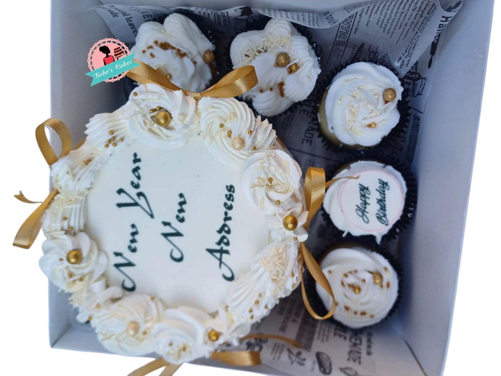 New Year, New Address Cake Box — baked by Bobo's Cakes & Catering