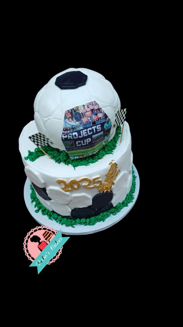 Projects Cup Soccer Ball Cake — baked by Bobo's Cakes & Catering