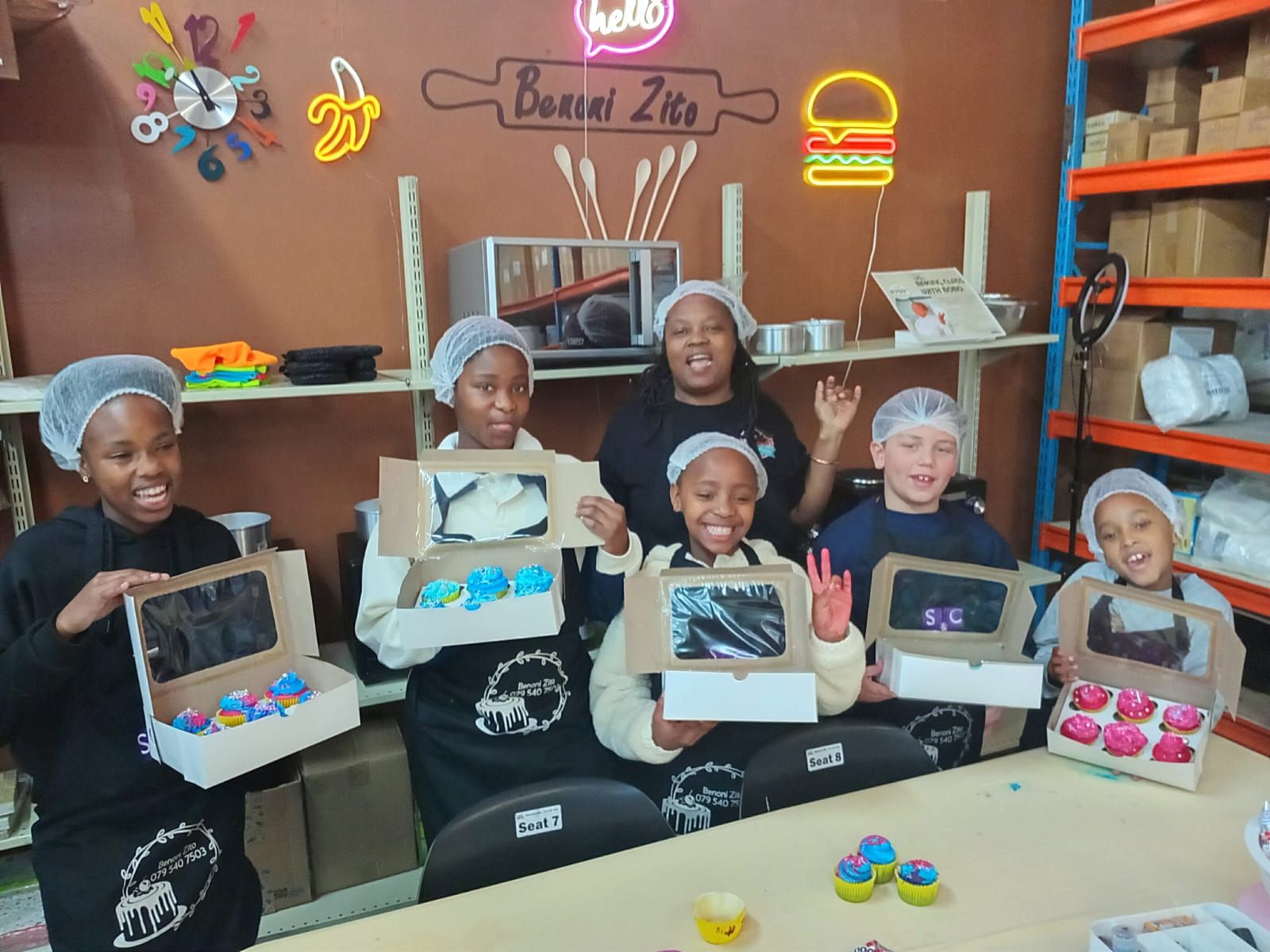 Kids Baking Class with Their Cupcake Boxes — baked by Bobo's Cakes & Catering