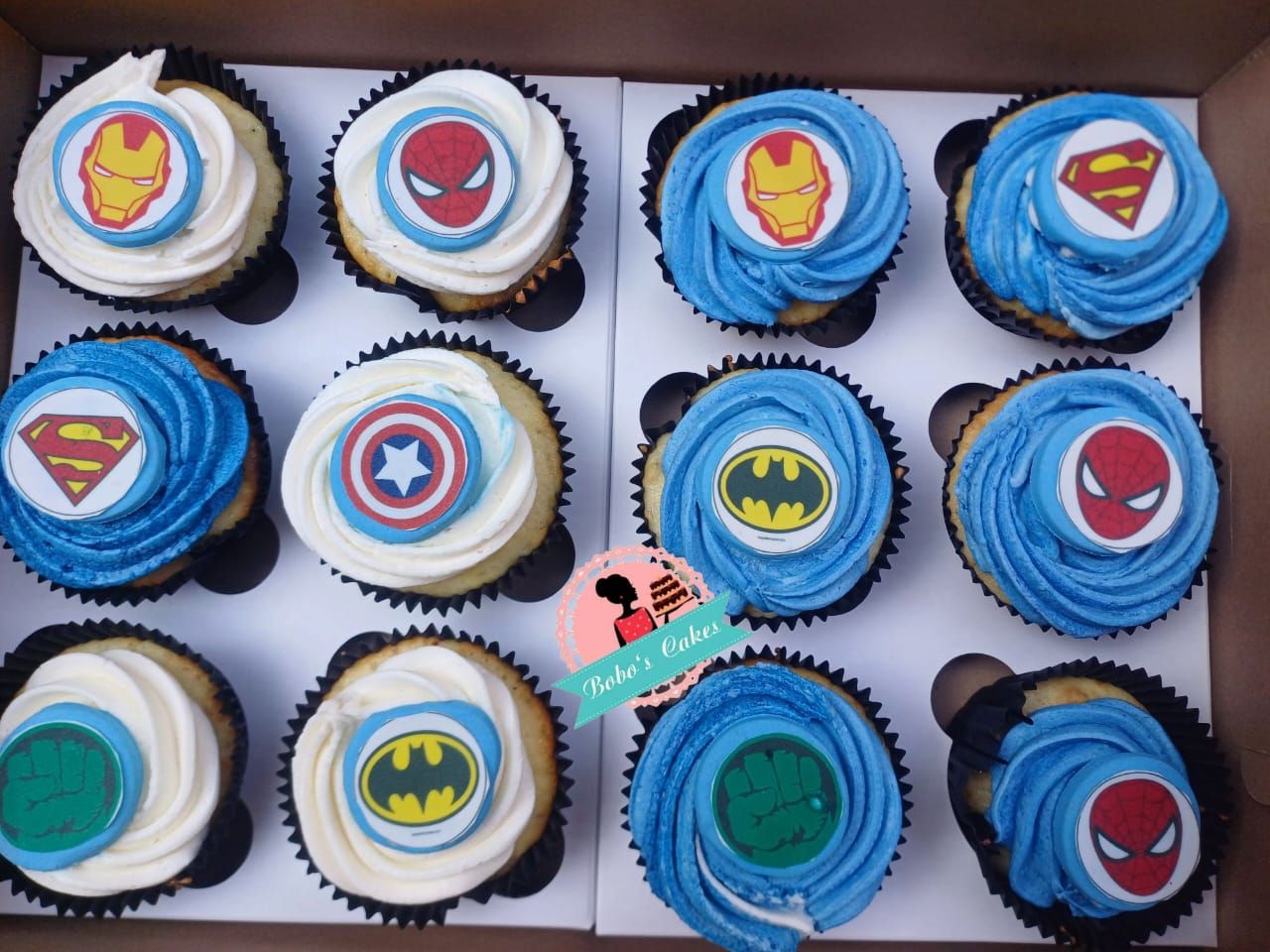 Superhero Cupcake Boxes — baked by Bobo's Cakes & Catering
