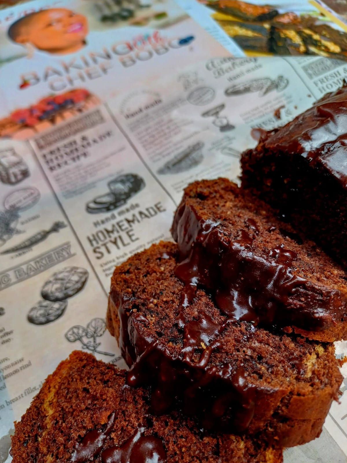 Chocolate-Glazed Banana Bread — baked by Bobo's Cakes & Catering