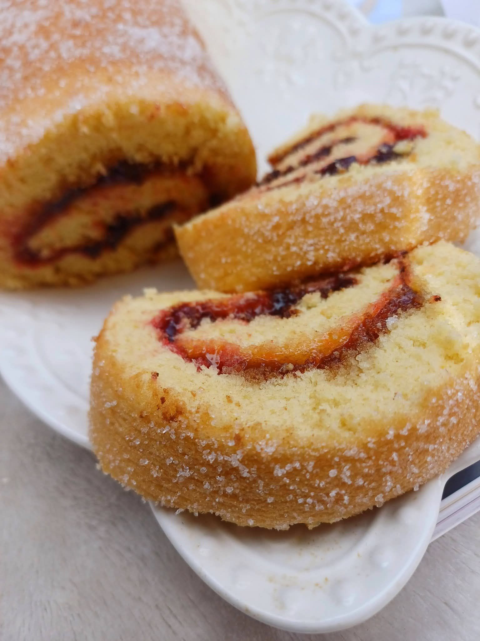 Vanilla Jam Swiss Roll — baked by Bobo's Cakes & Catering