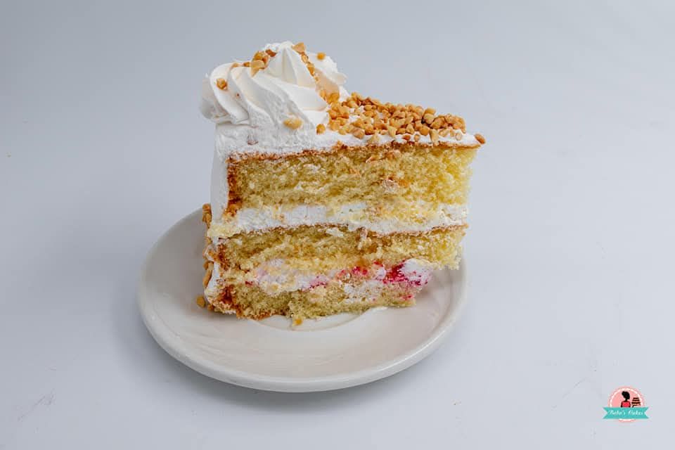 Vanilla Cream & Nut Layer Slice — baked by Bobo's Cakes & Catering