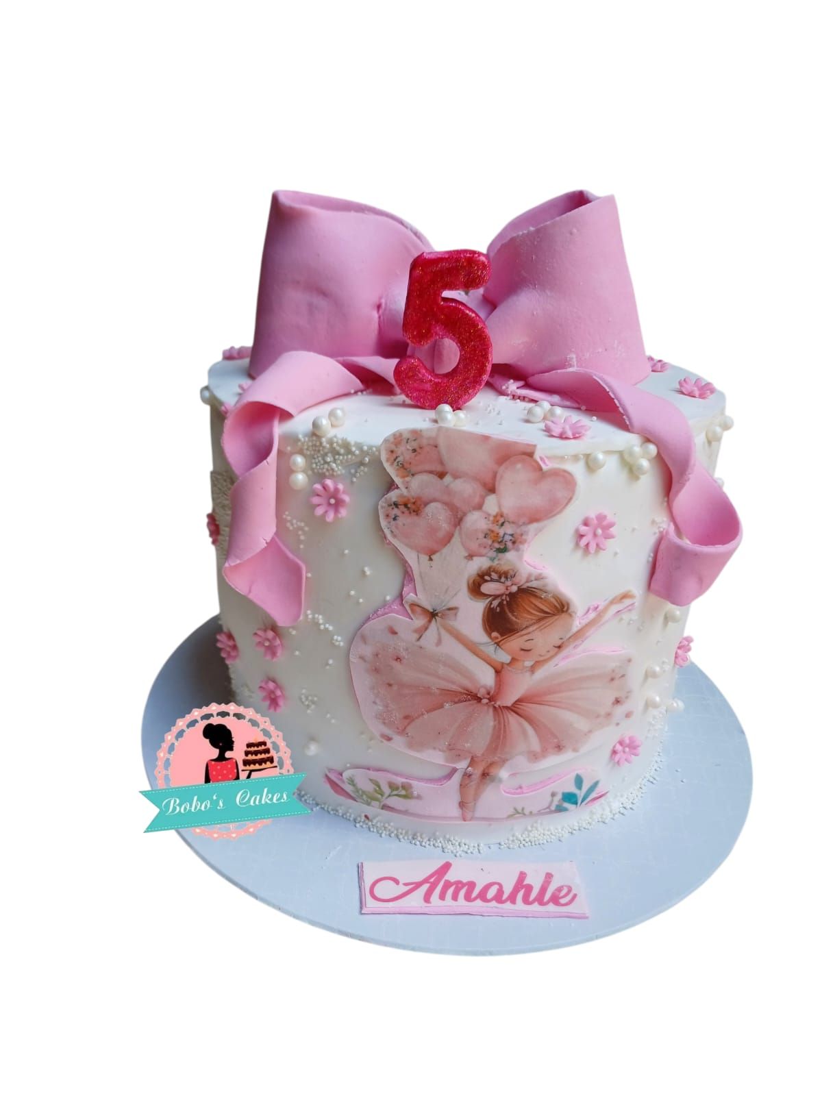 Ballerina 5th Birthday Cake — baked by Bobo's Cakes & Catering