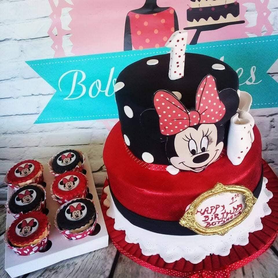Minnie Mouse 1st Birthday Cake & Cupcakes — baked by Bobo's Cakes & Catering