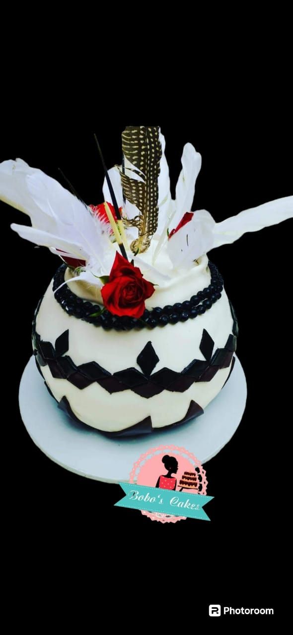 Umembeso Feather & Rose Cake — baked by Bobo's Cakes & Catering